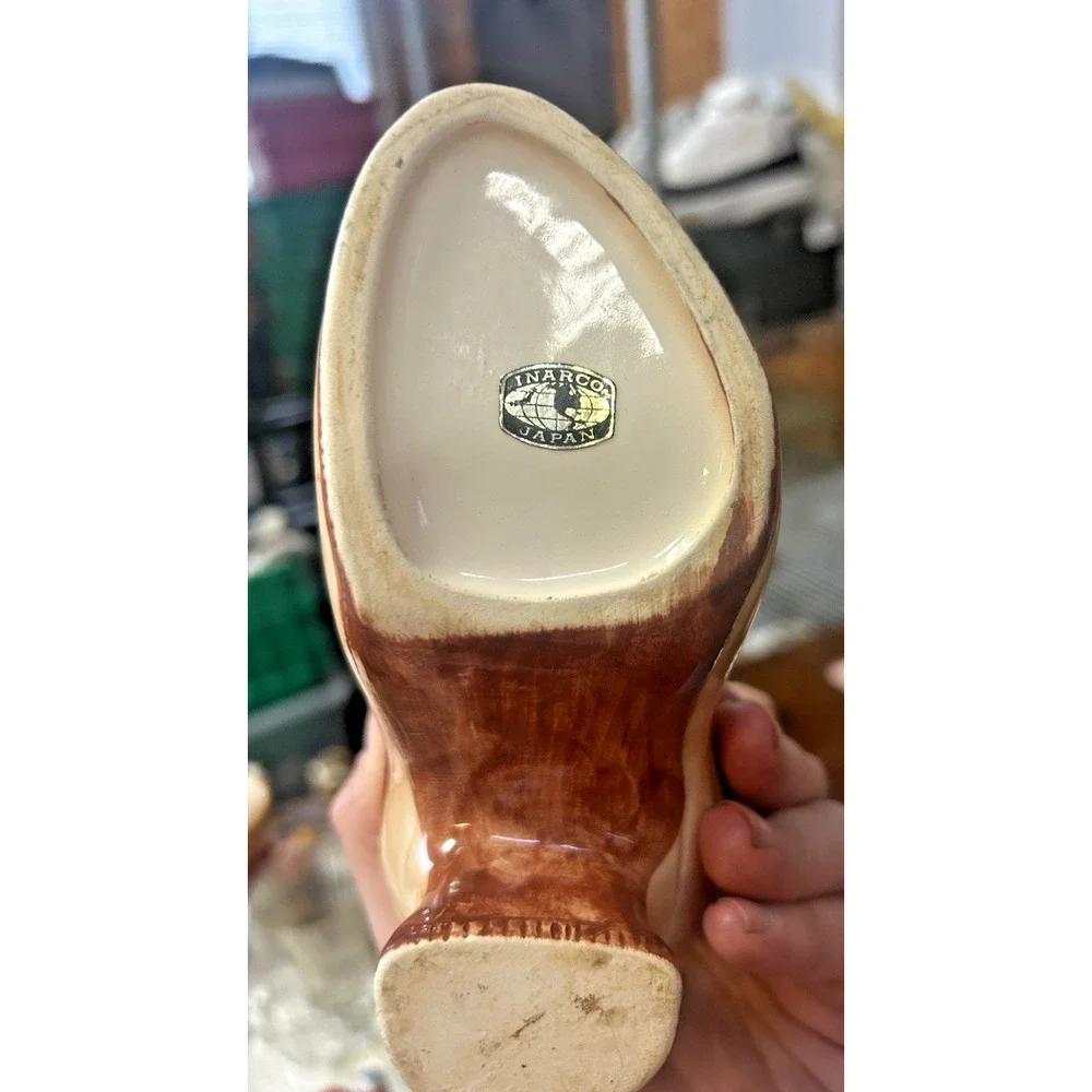 Vintage Inarco Japan Victorian Ladies Boot Planter Vase w/ Original Label